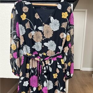 Lane Bryant Black Dress with Floral Patterns